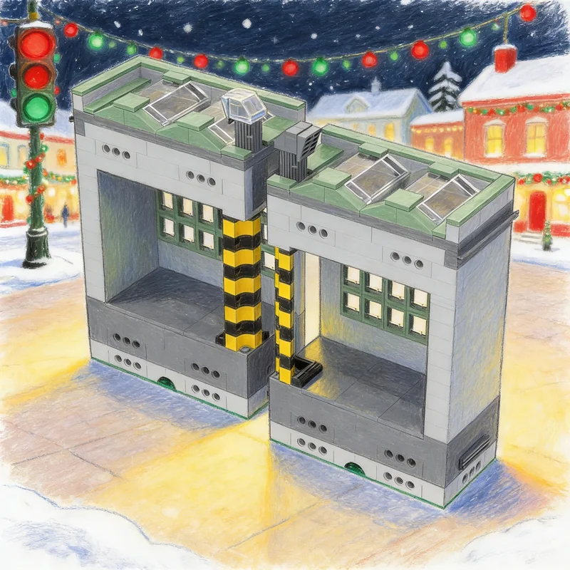 

271 деталь MOC Модульный строительный конструктор «Городской логистический центр» (модель грузового комплекса), архитектурный, развивающий, идея для подарка на Рождество