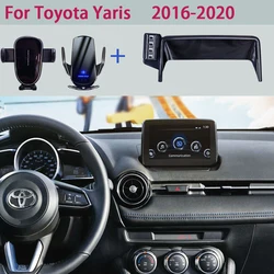 トヨタ,ヤリス,セダン,2016 2017,2018,2019用の車の電話ホルダー,ワイヤレス充電付き固定マウント