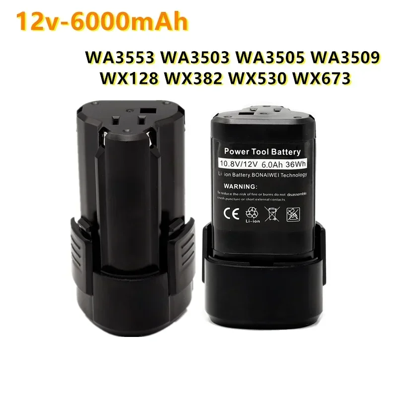 2024 For Worx WA3505 12V 6000 mAh Li-Ion Akku WA3553 WA3503 WA3505 WA3509 WX128 WX382 WX530 WX673 ersatz batterie L50