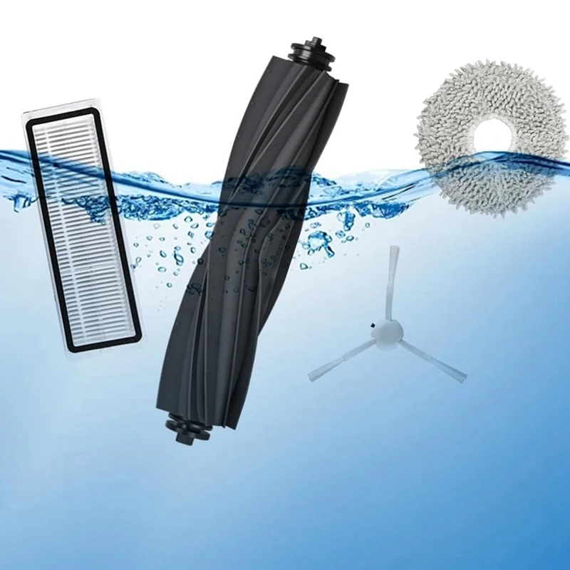 Untuk Dreame L10S Ultra/ L10 Ultra/ L10S Pro, bagian pengganti untuk Xiaomi X10 Plus sikat sisi utama bantalan pel filter Hepa