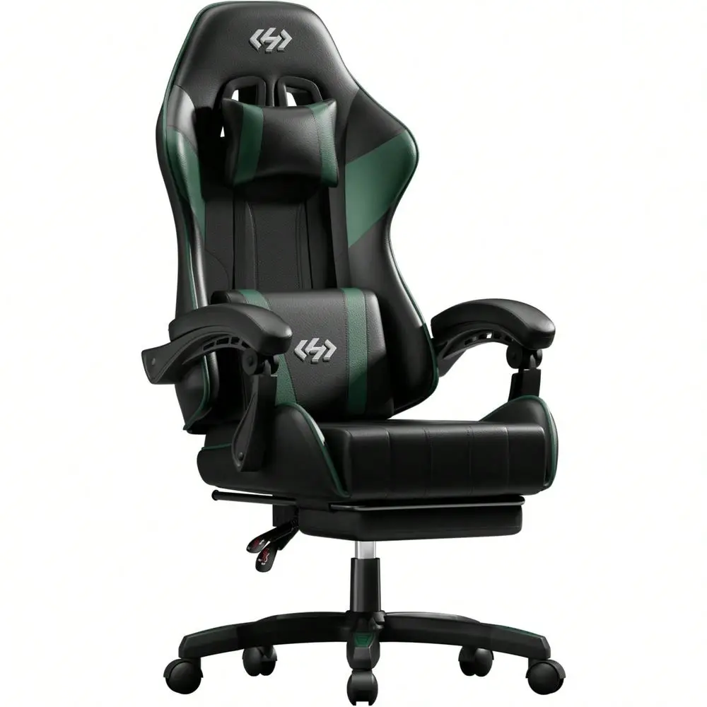 Gaming Chair, Ergonomic Computer Office Chair With Lumbar Support Footrest Headrest, Adjustable Height Backrest Angle Video Gam