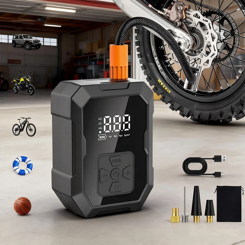 YIJU Mini Air Pump Tire Inflator Car Electric Mini 30L/Min Portable Air Compressor For Car Motorcycles Bicycle Inflatable