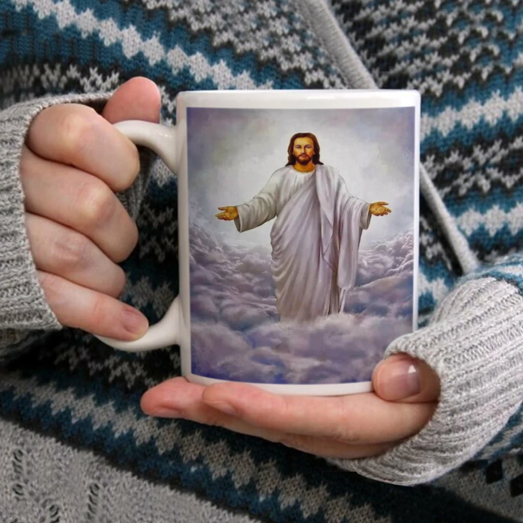 Vintage-Jesus-Ceramic Cup Coffee Oatmeal Breakfast Cup Creative Personality Mug