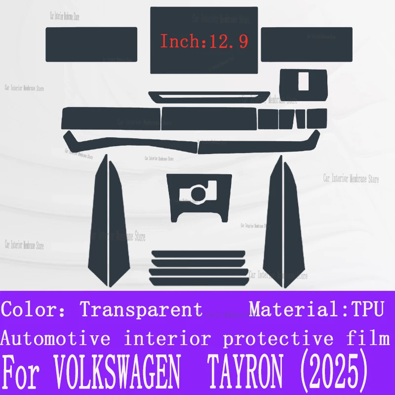 

For VOLKSWAGEN TAYRON (2025) Gearbox Panel Navigation Screen Automotive Interior TPU Protective Film Cover Anti-Scratch