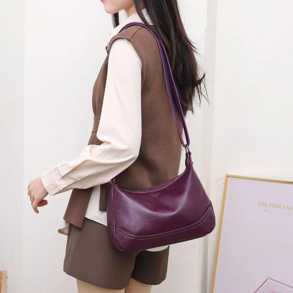 

Женская сумка из воловьей кожи с верхним зерном, практичная сумка для пельменей большой вместимости, универсальная сумка через плечо для ежедневного использования