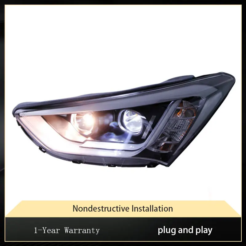 Car Lights For Hyundai IX45 Santa Fe 2013-2018 LED Auto Configure Headlight Assembly Upgrade DRL Front Lamp Tool Accessories