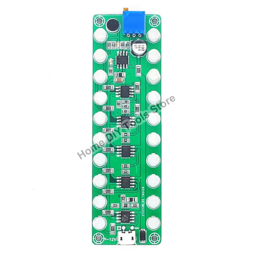 DC5-12V Acoustic sensor spectrum audio power amplifier level meter LED indicator flash melody light sound partner Display Module