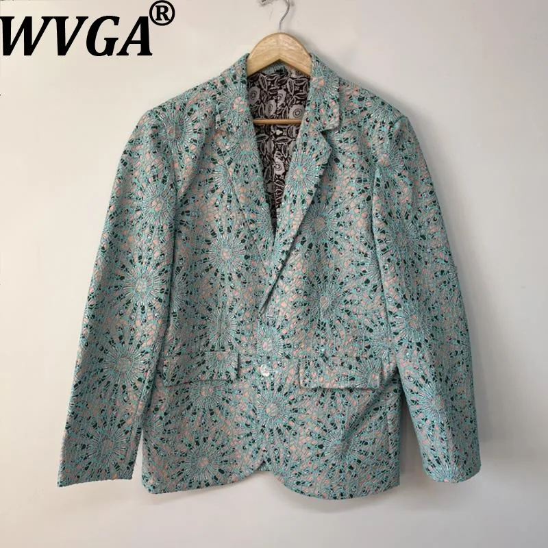 

WVGA Spring Autumn New Men Y2K Embroidery Printed Trendy Original Turn-Down Collar Suit Coat Niche Chic Casual Blazer Ins W15983