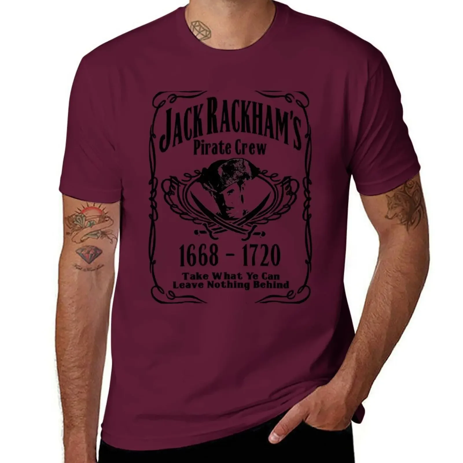 Short sleeve tee plus size tops big and tall t shirts Jack Rackhams Pirate Crew T-Shirt fo men Sam Gopal Escalator band T-Shirt