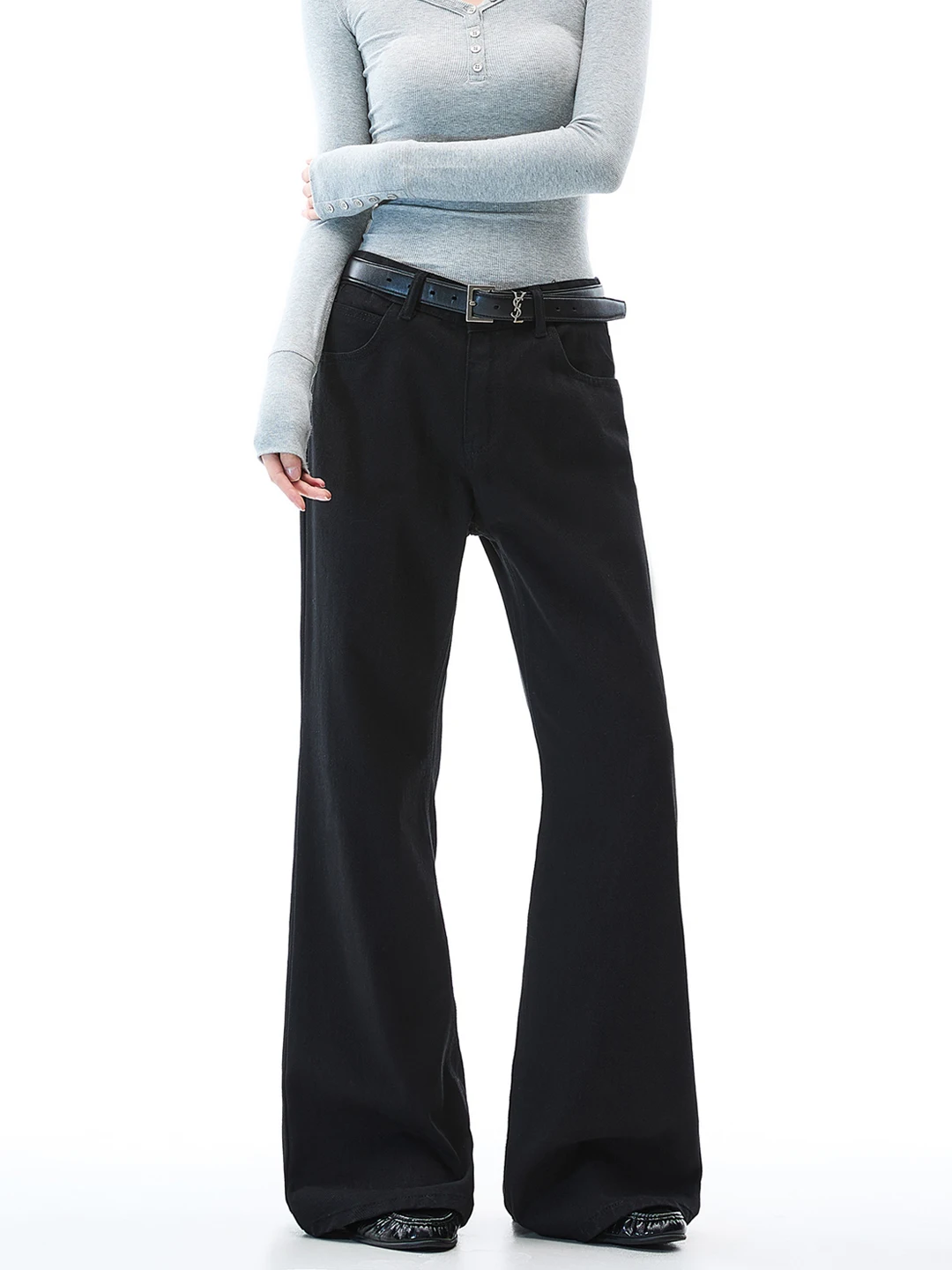 

Утепленные флисовые брюки-клеш в американском ретро-стиле для женщин, осенне-зимние, облегающие, длинные, из хлопка, для стильных девушек