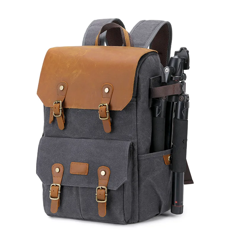 Retro Multifunctional Leather Camera Bag Men's Travel Outdoor SLR Camera Bag SLR Micro-Single Photography Camera Bag Drone Bag