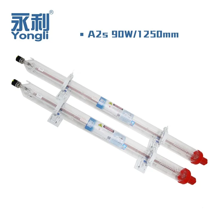 Yongli 90w Max 100w 1250mm Dia. 80mm Glass Laser Tube With Metal Head Easy Connected 18 Months Warranty