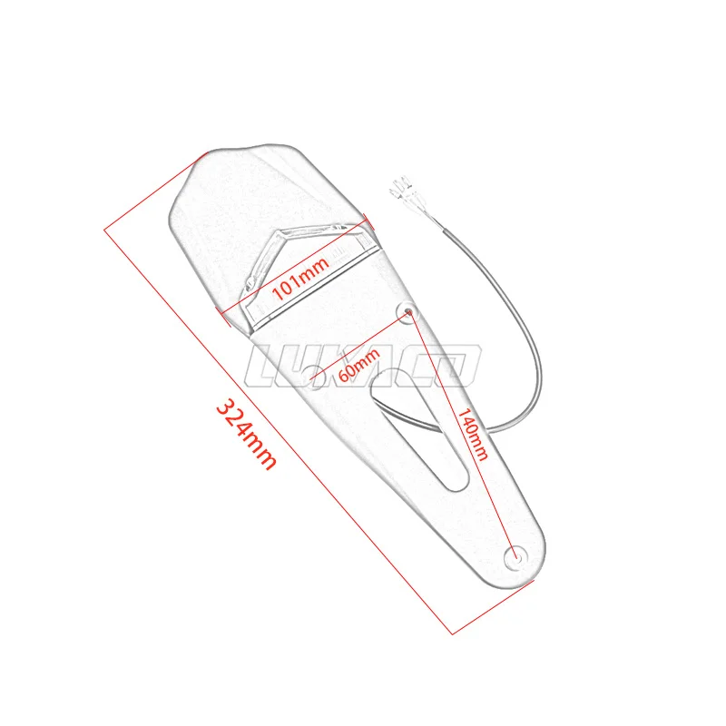 Motorcycle Universal Fender 12V LED Black Red Rear Tail Stop Light For CRF YZ CR EXC WRF 250 450 Motocross License Plate Lamp