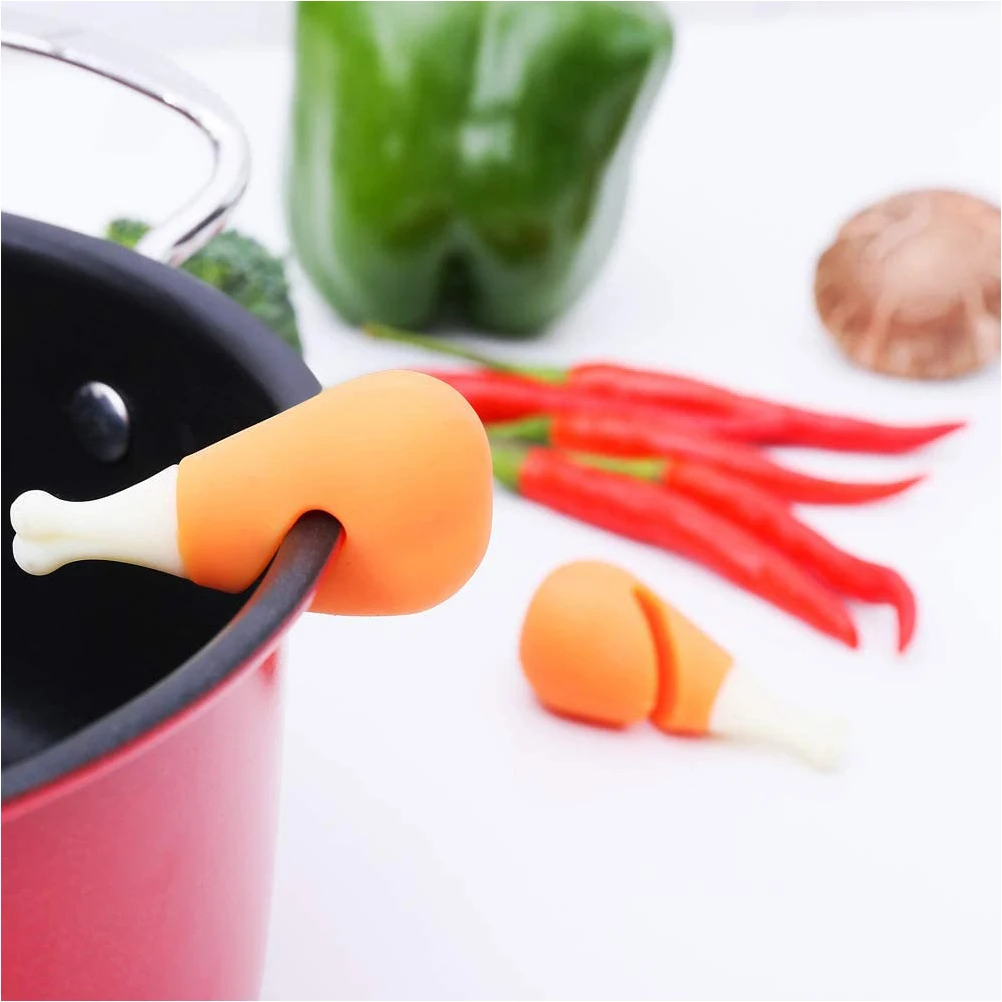 

4Pcs Silicone Kitchen Spill Stopper Creative Pot Lid Holder Steam Releaser Overflow Stopper Eco-Friendly Practical