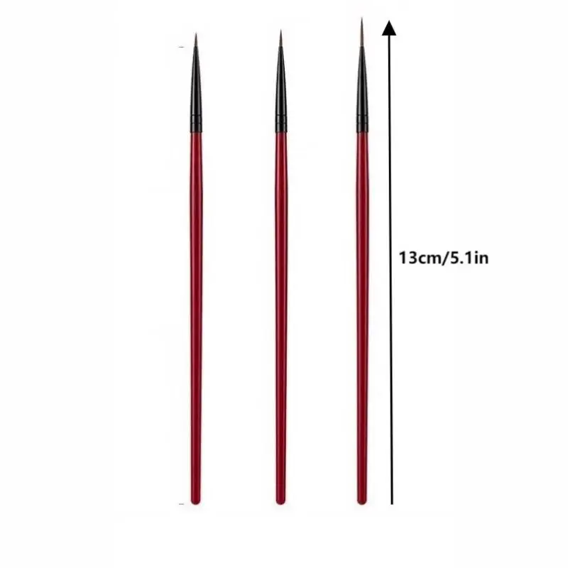3pcs/set Nail Design Tool Nail Art Brushes Nail Art Liner Brush For Thin Details Fine Drawing Liner BrushUV Gel Polish Painting