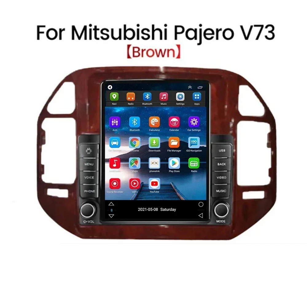 For Mitsubishi Pajero V60 V68 V73 1999 - 2011 Tesla Car Radio Multimedia Player Navigation GPS Android 13 Auto CarPlay 2din