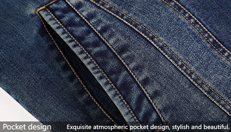 Modische Jeansjacke für Herren im Winter, warme Fleece-dicke Herrenjacke, lässige, lockere, einreihige Herrenbekleidung – Detail 8