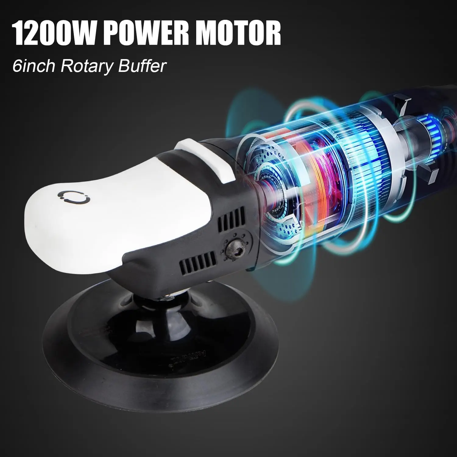 AUTIWOZ 6Inch Car Polisher Rotary Polisher for Car Detailing 6 Variable Speeds 1000-3800 RPM Rotary Buffer Kit for Car Detail