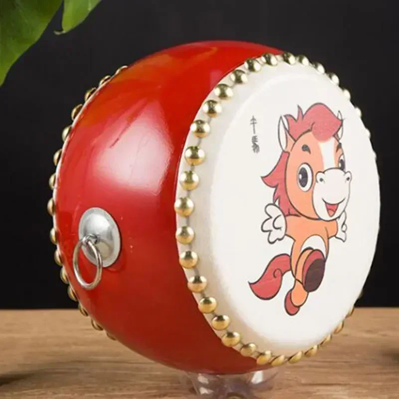 Twelve Zodiac Cowhide Drum for Children With Drumsticks Chinese Percussion Musical Lion Dragon Dance Event Game Instruments Kit