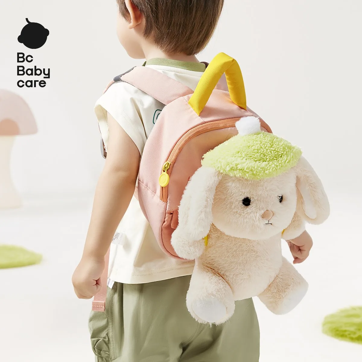 Bc Babycare Kids Toy Backpack, with Cute Pulsh Toy,Unisex 1Y+, Adjustabe Chest Strap,Ergonomic Stress-relieving Toddler Backpack