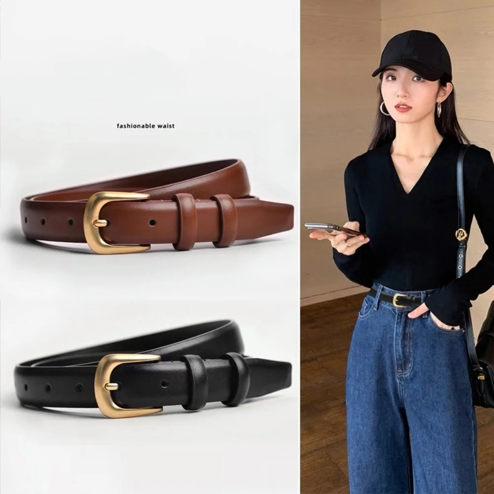 Модные женские ремни с металлической пряжкой из искусственной кожи, однотонный регулируемый пояс, регулируемый пояс, джинсы