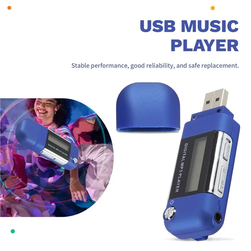Mp3 Player 4GB U Disk Music Player Supports Replaceable AAA Battery, Recording