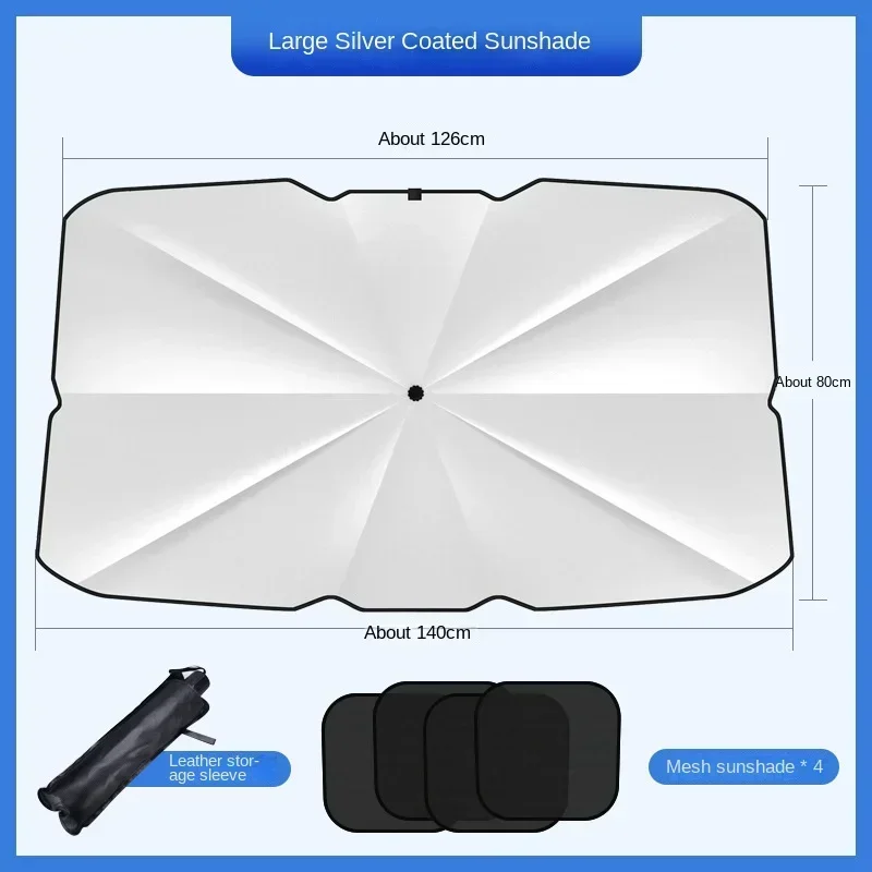 Car Sunshade Front Windshield Heat Insulation Umbrella Sun Protection Car Sunshade Car Sun Protection Retractable Car Sunshade