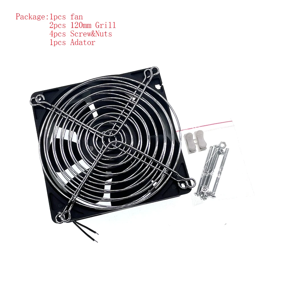 SXDOOL EC Case Fan 120mm 12cm 220V 110V 230V 115V AC Motor Industrial SXDE12038MB 12038 8W 3000RPM 126CFM Axial Cooler