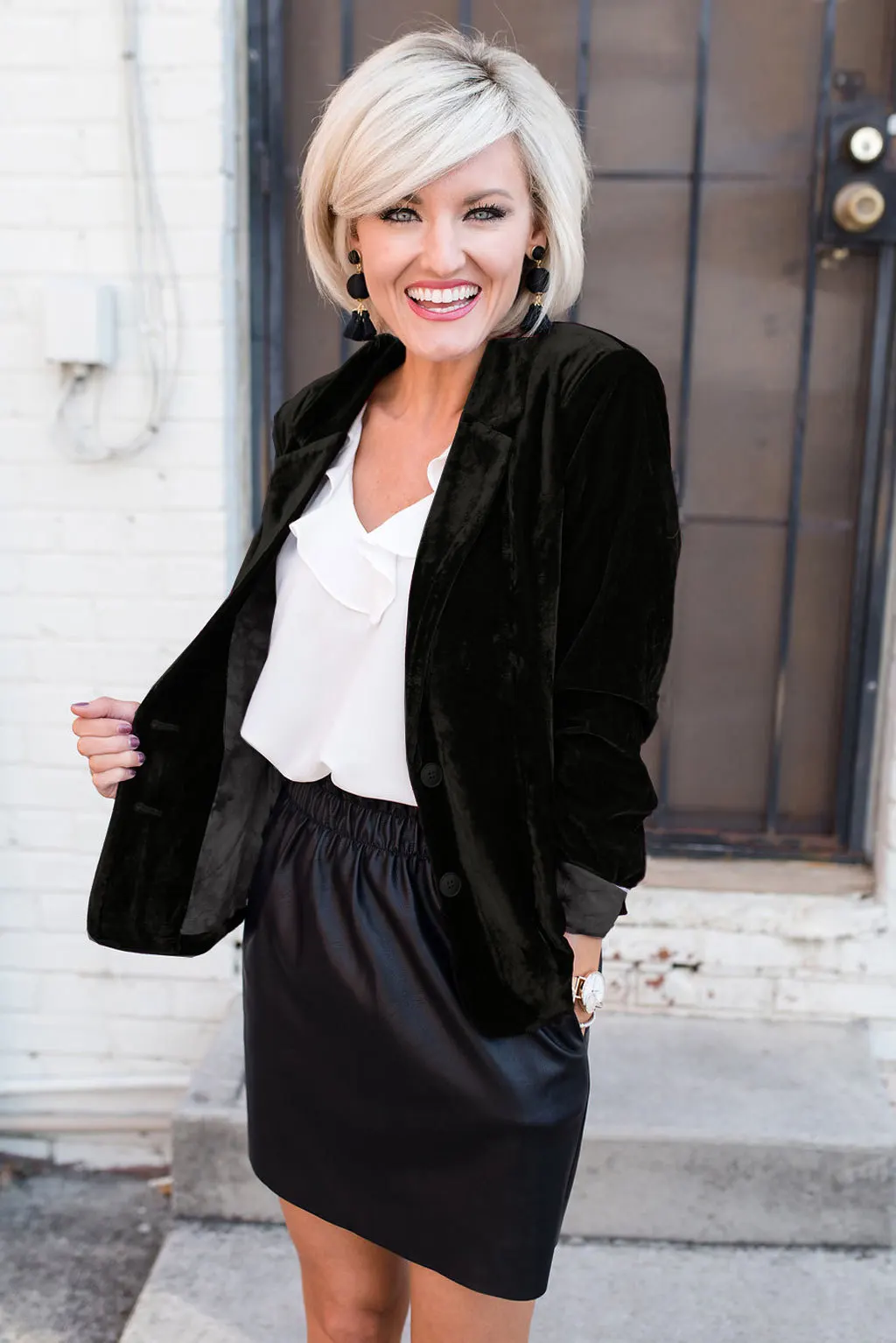 New Women's Solid Color Velvet Blazer Lapel Single Button Long Sleeve Loose Comfortable Fashion Trendy Casual Daily Wear Blazer