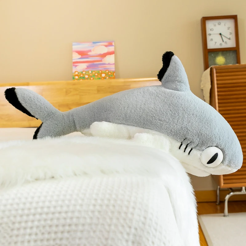 130cm Cute Soft Shark Cat Plush Toys Office Nap Stuffed Animal Pillow Home Comfort Cushion Christmas Gift Doll for Kids Girl