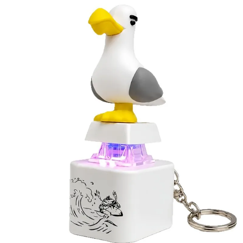Neuer leuchtender elektronischer Schlüsselanhänger mit Vogelstimmen, Tastatur-Entspannungsgeräusch, kleiner Möwe, kreativer Schlüsselanhänger, USB-Modell