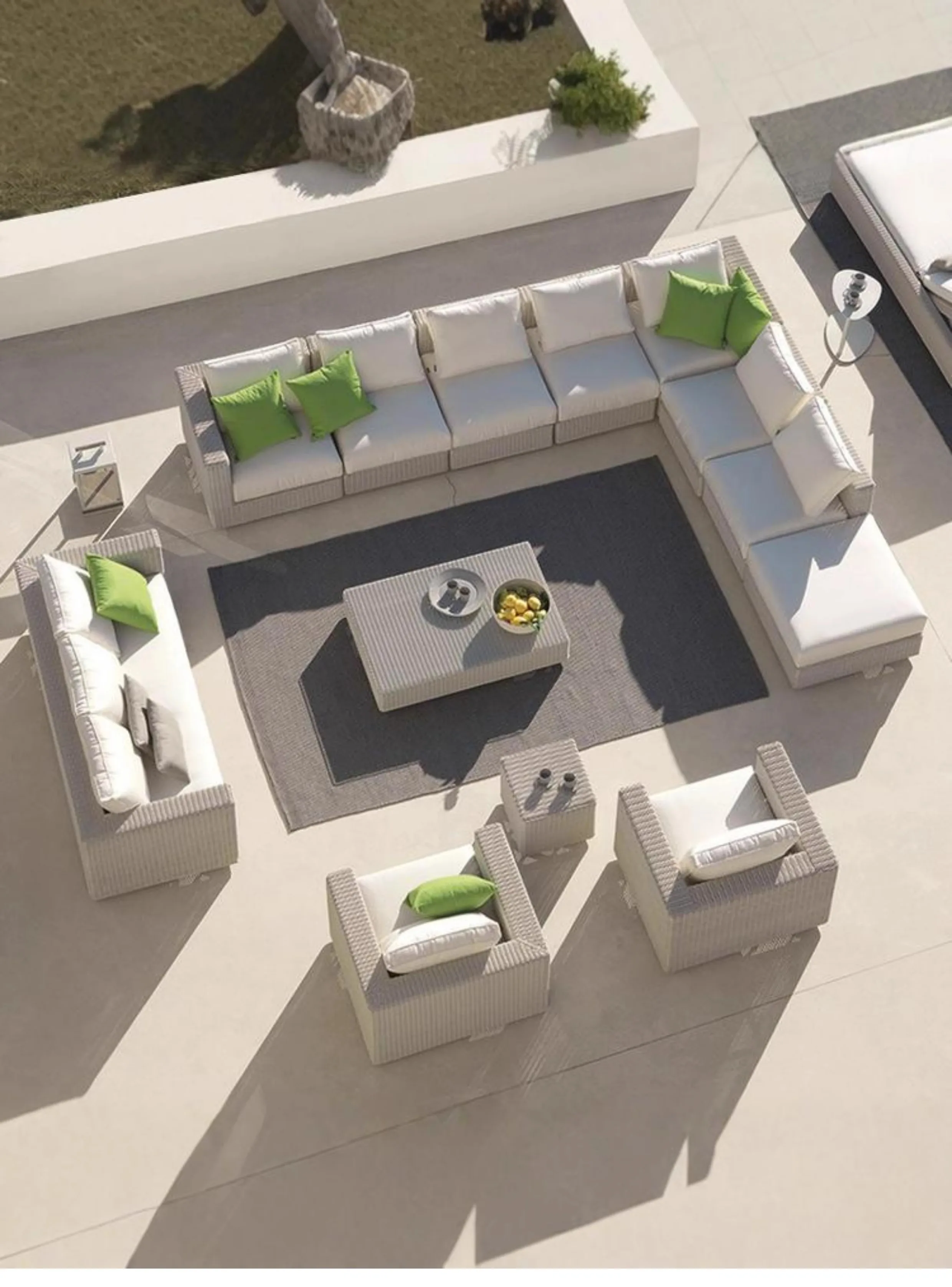 

Outdoor Rattan Vine Sofa Villa Courtyard Garden Corner Sofa Combination Waterproof Movable Removable Washable Garden Set