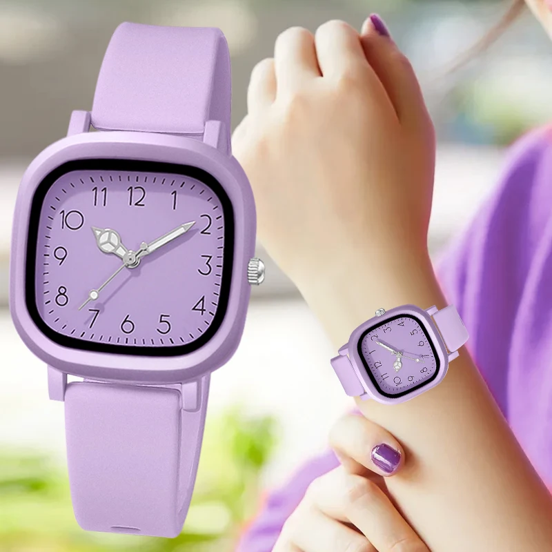 1PC Fashion Silicone Band Women Quartz Watches Set Casual Arabic Dial Wristwatch for Girls Clock Reloj Hombre（Without Box）