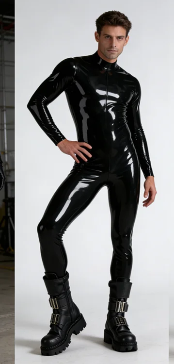 

Latex Rubber Black Catsuit Bodysuit Jumpsuit Tights Cosplay Party Custom Handmade