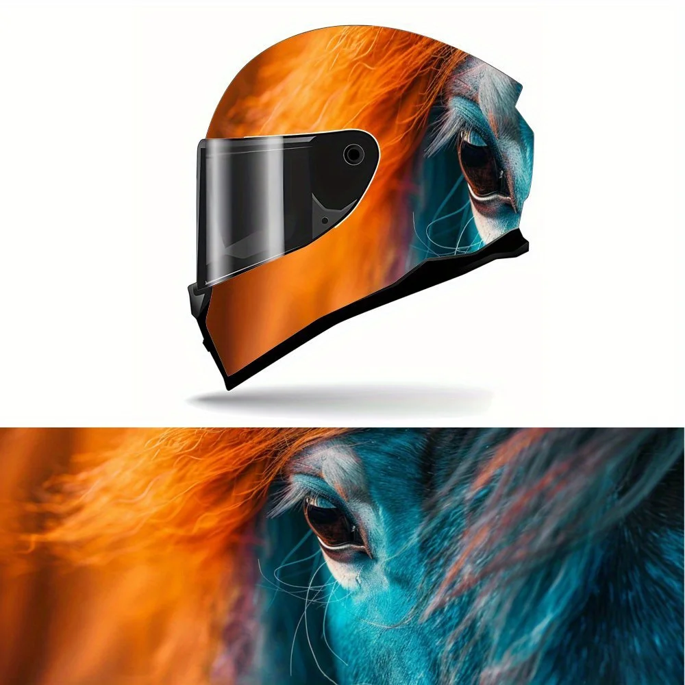 

Full Face Helmet Decals with Horse Mane and Eye Design pattern - Durable and Waterproof PVC, self-adhesive Motorcycle Racing Hel
