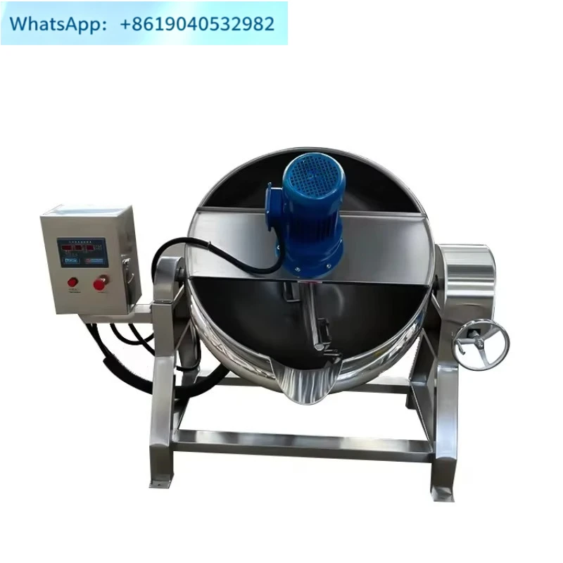 100-1000L Tilt Candy Kettle with Agitator Gas Steam Electric Jacket Kettle Cooking Pot