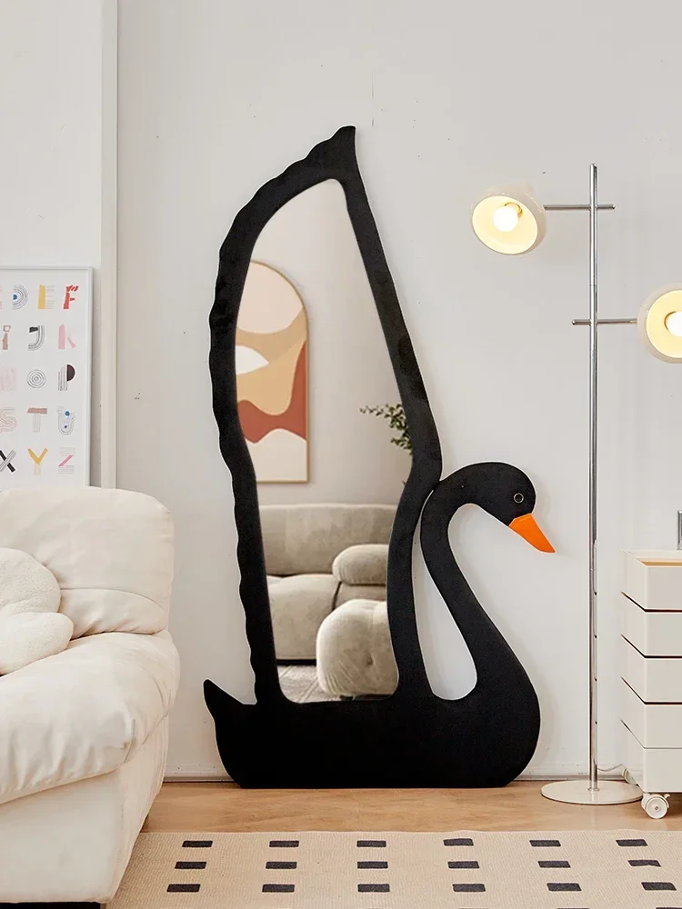 Swan Dressing Mirror Full Body Home Living Room Bedroom Wall Full-Length Mirror Clothing Store Floor Mirror