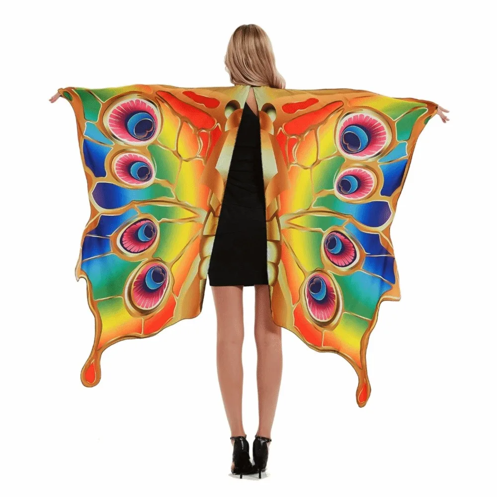 Colorful Butterfly Wings Costume Dress Up Fancy Dress Butterfly Cape Comfortable To Wear Cosplay Fairy Shawl Cosplay