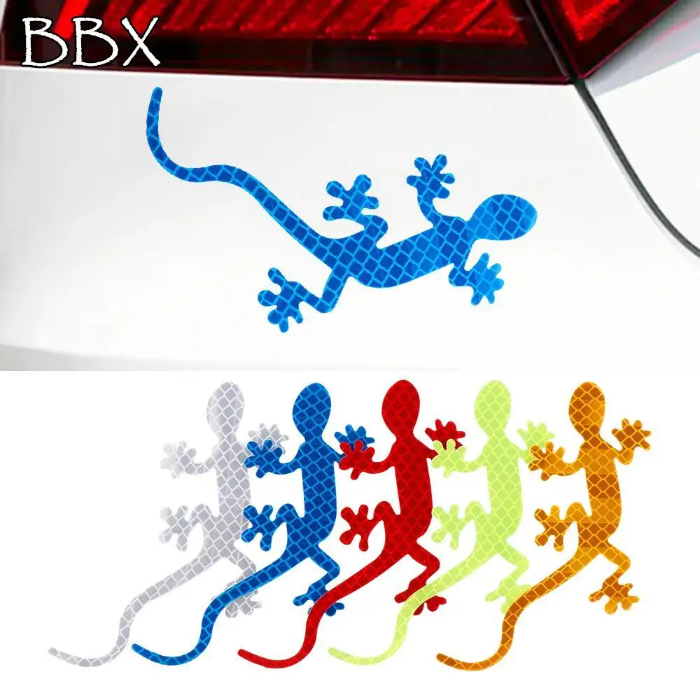 2Pcs Car Reflective Gecko Stickers Safety Warning Signs Car Exterior Decoration Night Driving Reflective Stickers