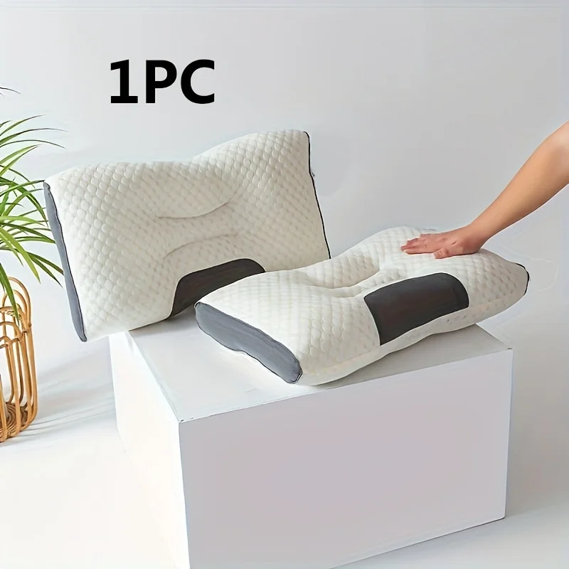 Upgraded, Enlarged Widened 48 * 74cm High-Quality Sleep Aid SPA Grade Neck Protection Pillow Knitted 3D Ergonomic Adult Pillow