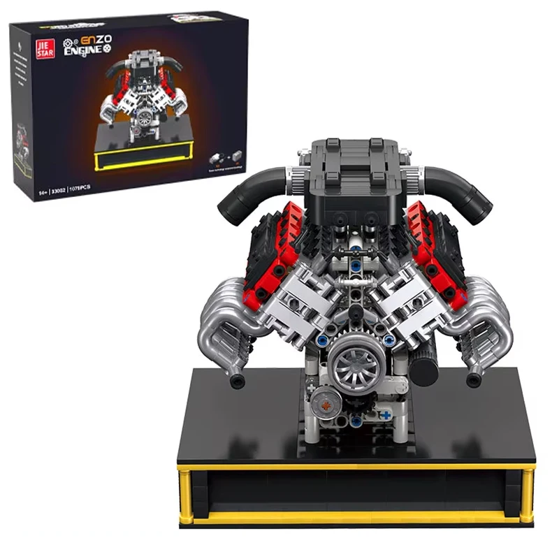 

V8 Engine Model 1079PCS Building Kit Realistic Small Particle Assembly Simulation Car Engineering Toy for Kids Adults