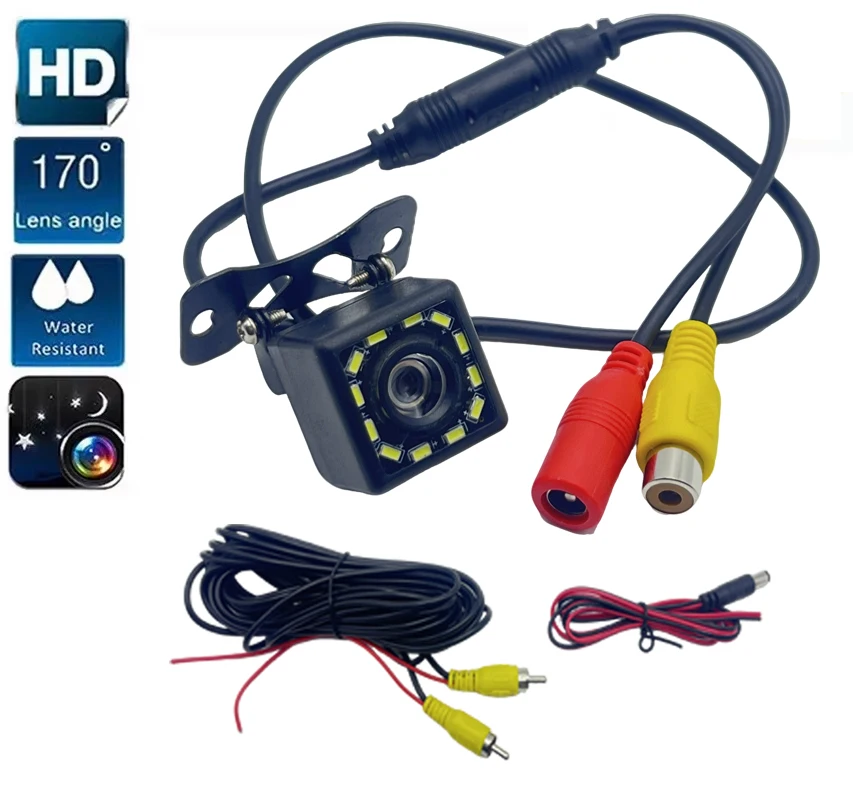 JISUIDA 12 LED Car Reversing Camera CVBS HD Night Vision Waterproof Vehicle Backup Camera for Parking Assist - view 4