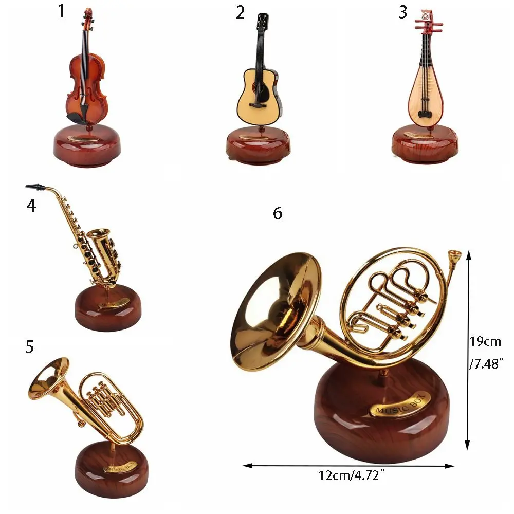 Creative Instrument Music Box Exquisite Guitar Model Ornaments Simple Classical Simulation Guitar Decoration