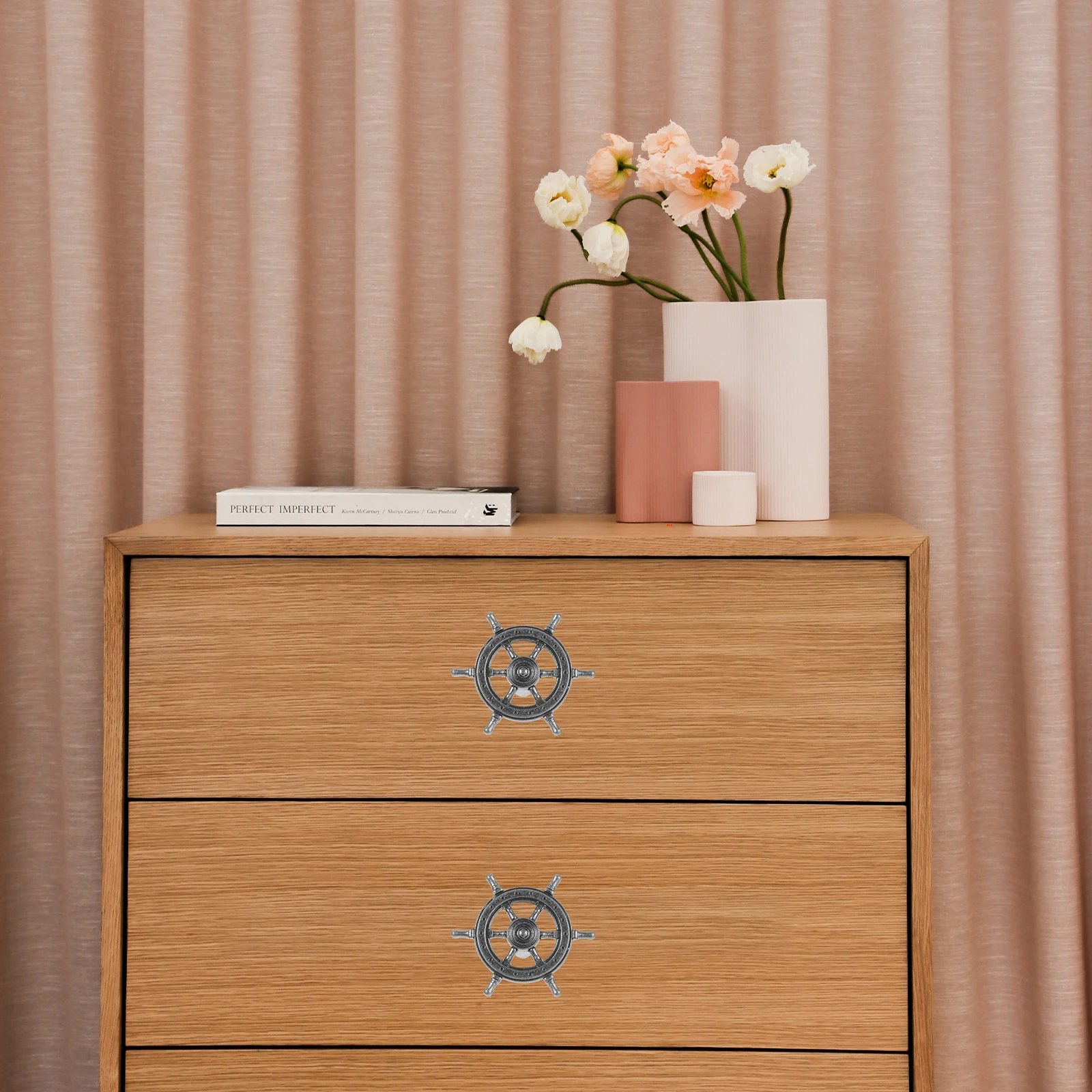 

5Pcs Silver Cabinet Handles Retro Design Smooth Finish for Kitchen Bathroom Drawers Wardrobes Dresser Knobs