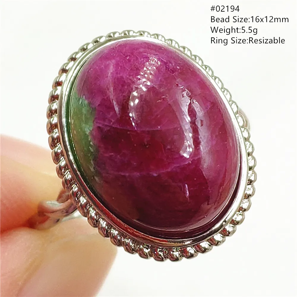 

Natural Red Ruby Adjustable Ring Jewelry Bead 925 Sterling Silver Red Green Ruby Zoisite Gemstone AAAAAA