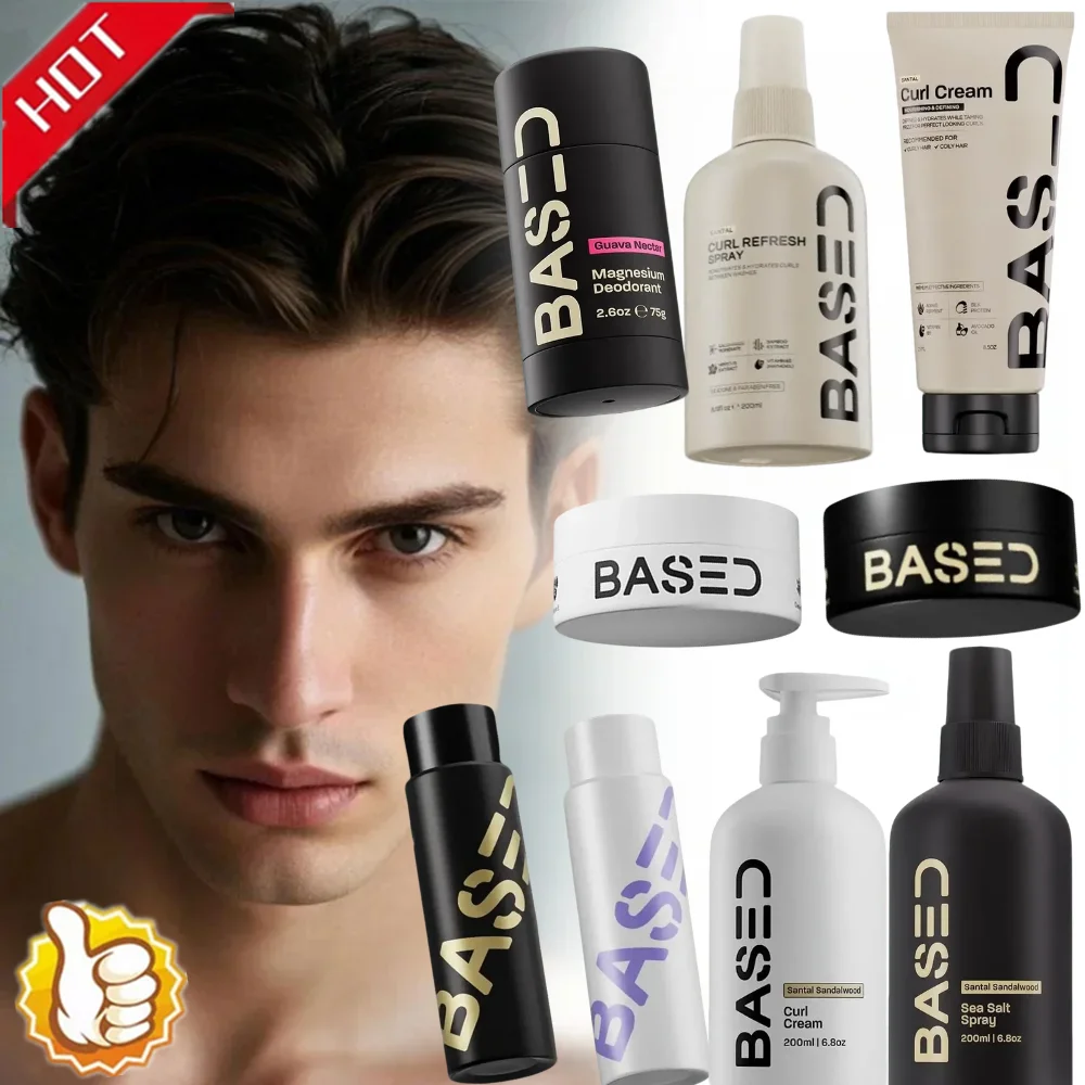 BASED Sea Salt Hair Care Shampoo Conditioner Volumizing Texturizing Hair Spray Curl Defining Cream Instant Shaping Long-Lasting
