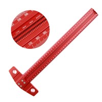 Precision Marking T-Ruler Aluminum Alloy Woodworking Scribe Marking Gauge Deluxe Crossed-out Hole Scribing Ruler Measuring Tools