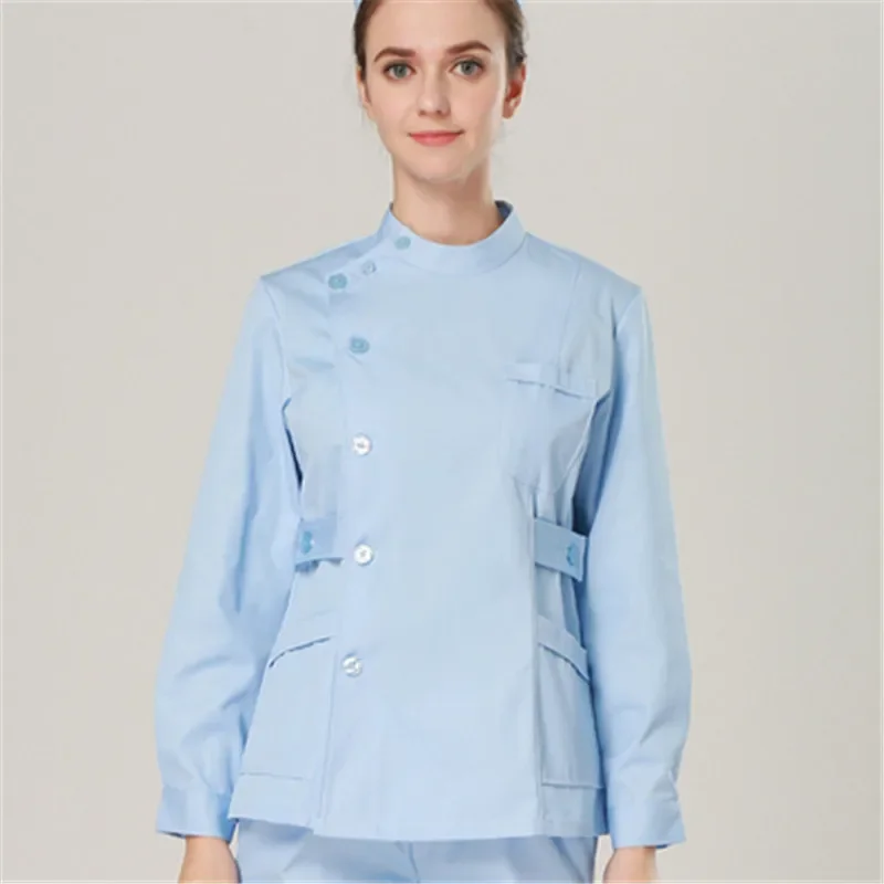 New plus size Long Sleeve Women's Single Breasted Medical Scrubs Set Nurse Uniform Hospital Clothes Sets Surgical Urbane Scrubs