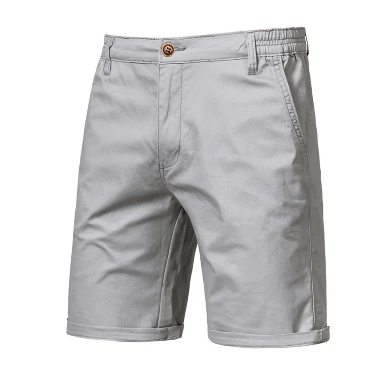 2024 Men Shorts Summer Cotton Middle Waist Male Casual Business Men Shorts Printed Beach Stretch Chino Classic Fit Short Homme