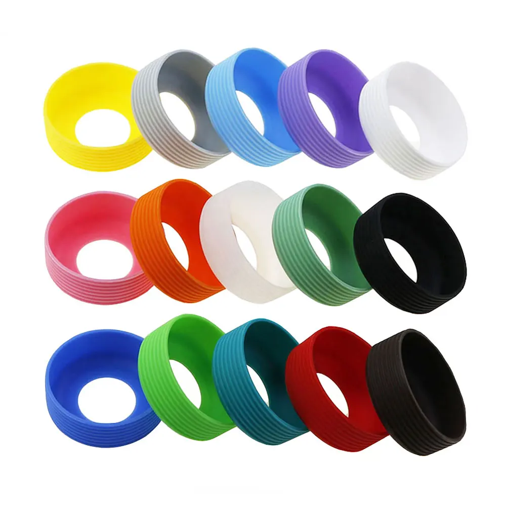JCD 8.5cm Silicone Cup Bottom Cover Heat Insulation Coaster Sleeve Glass Cup Base Sheath Resistant Anti-Slip Bottle Sleeve